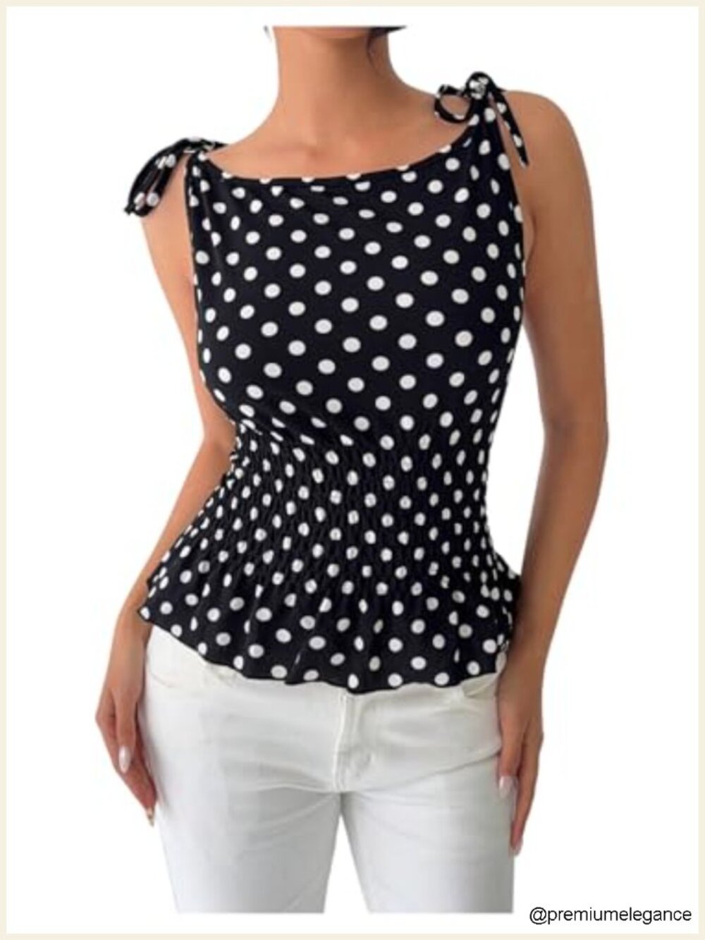 Polka Dots Tie Bow Strap Ruffle Hem Babydoll Tank Top Y2K Summer